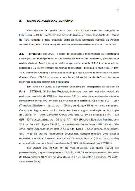 INVENTÁRIO DA OFERTA E INFRA ESTRUTURA TURÍSTICA DE SANTARÉM – PARÁ – AMAZÔNIA – BRASIL - 2010 / ANO BASE 2010