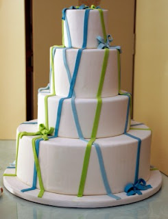 Wedding cakes with blue details