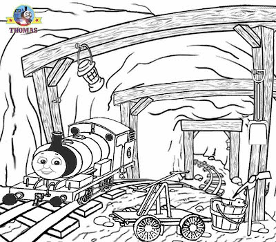 Sodor mountain mine Percy train Thomas coloring for young adults online printable art worksheets