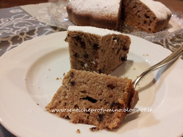 Torta con castagne ricotta e gocce di cioccolato