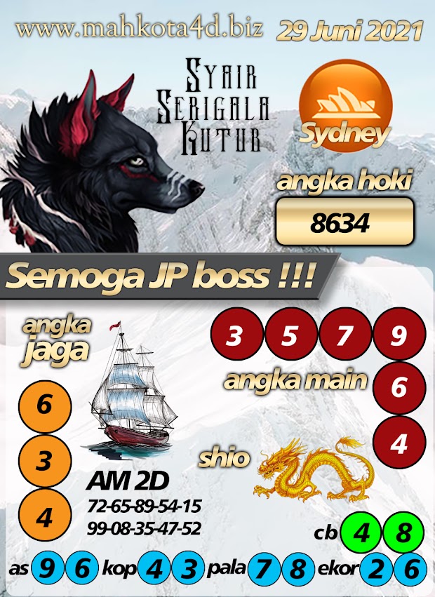 Syair Prediksi Togel Sydney - SDY Selasa, 29 - Juni - 2021