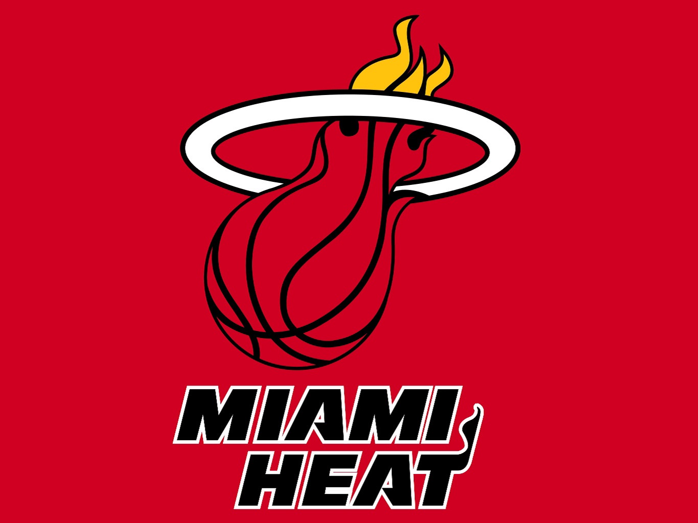 Miami Heat Logo Red Wallpapers 1366X768