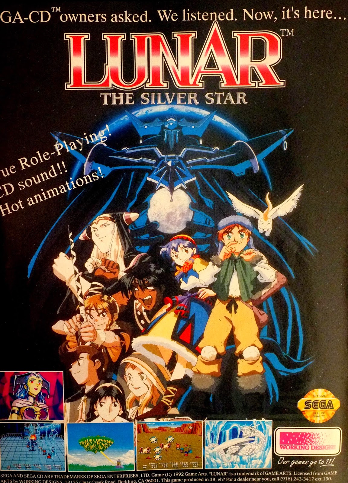 Lunar. The Silver Star for Sega CD advertisement