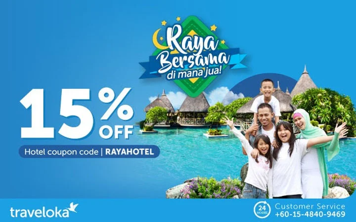Traveloka Beri Diskaun Hotel Raya 15%