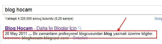 Blogger meta description