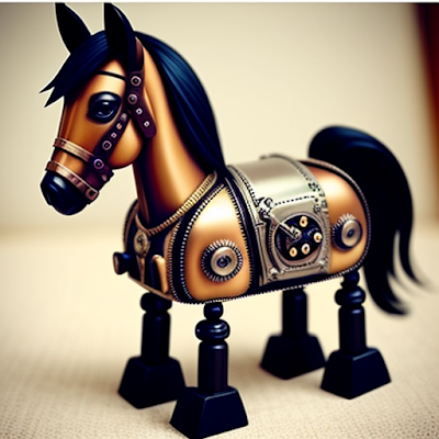 Steampunk Horse Statue Miniature 3D amazingwallpapersa blogspot com (9)