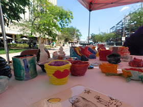 Pottery for adoption at Lakewood Arts Festival