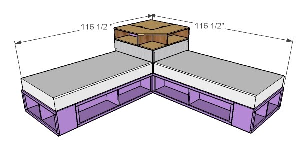 DIY Twin Bed Corner