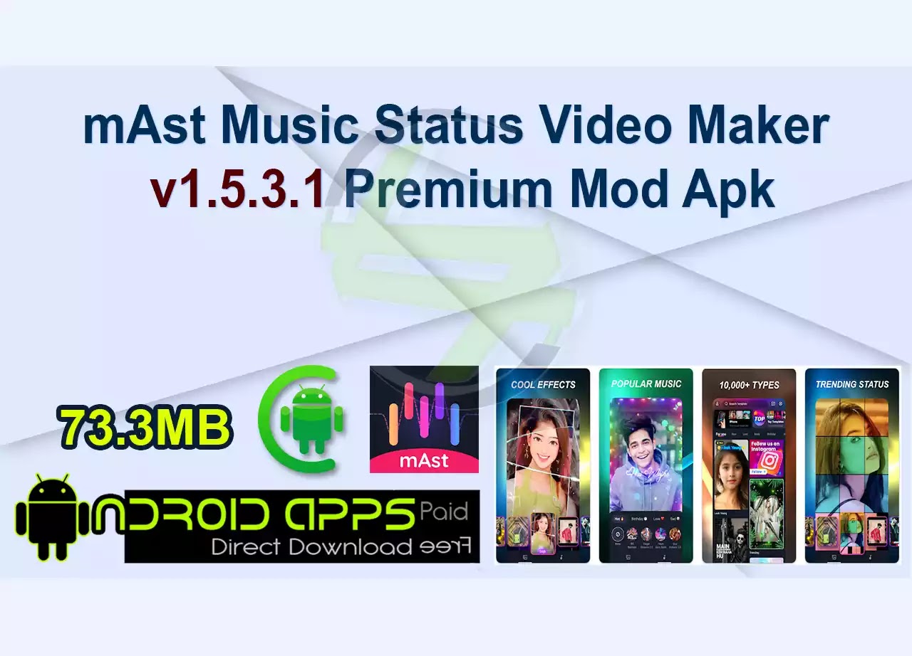 mAst Music Status Video Maker v1.5.3.1 Premium Mod Apk