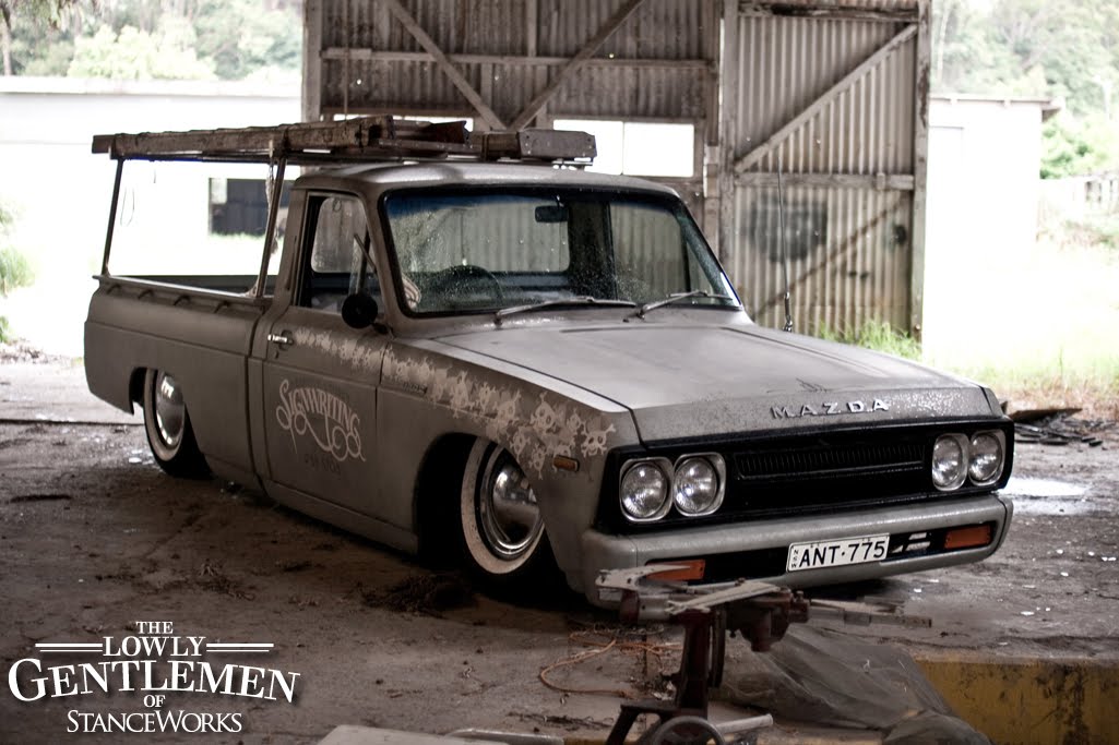 Courtesy of Stanceworks we have here a Mazda ute with devastating stance