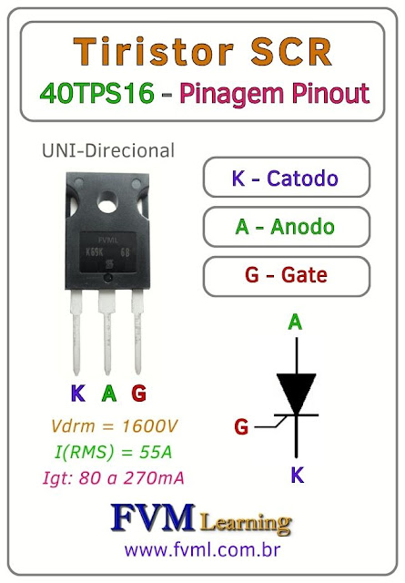 Datasheet-Pinagem-Pinout-Tiristor-SCR-40TPS16-Características-Especificações-fvml