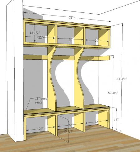 Mudroom Cubbies Plans PDF Woodworking