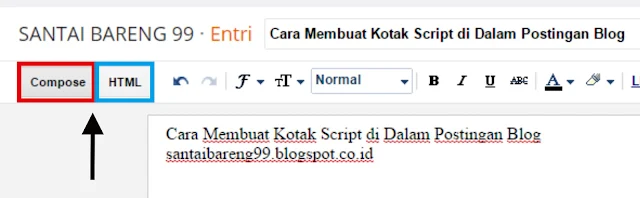 Cara Membuat Kotak Script (Bingkai) di Dalam Postingan Blog