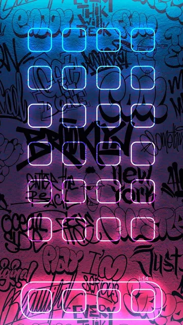 iOS 18 Graffiti App Dock iPhone Wallpaper