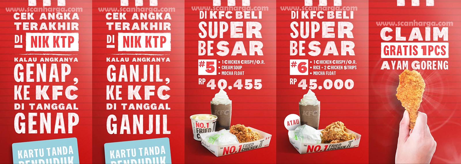 Promo KFC Pakai NIK KTP GANJIL GENAP GRATIS AYAM GORENG