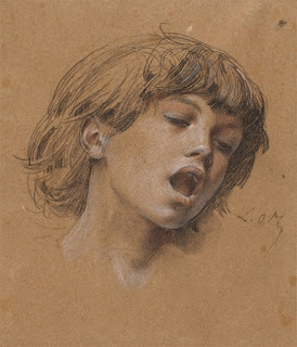 Head of a Boy Singing (Study for Music) (c. 1898) Luc-Olivier Merson (French, 1846-1920)
