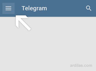 Telegram - Menu tanda garis tiga - Cara Membuat Grup Telegram di Android Komputer dan Web