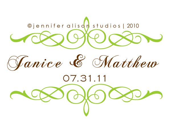 janice matthew custom wedding monogram logos