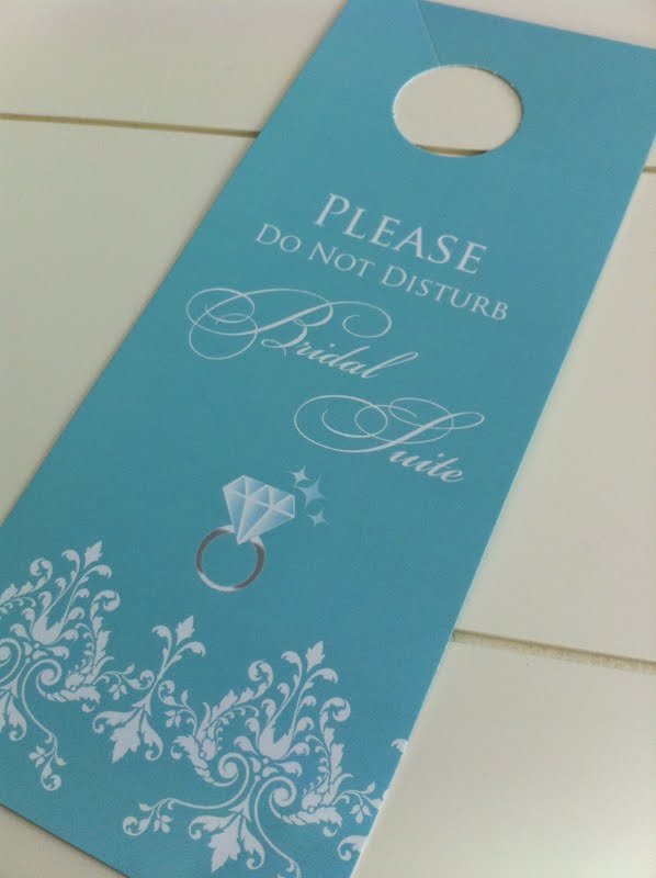 The instock door hanger designs are great for the Bridal Suite 