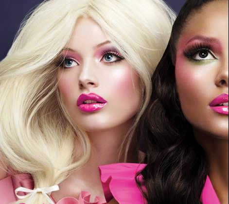 mac makeup background. barbie makeup look.