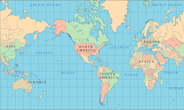 world map with countries outlined. map with countries outline