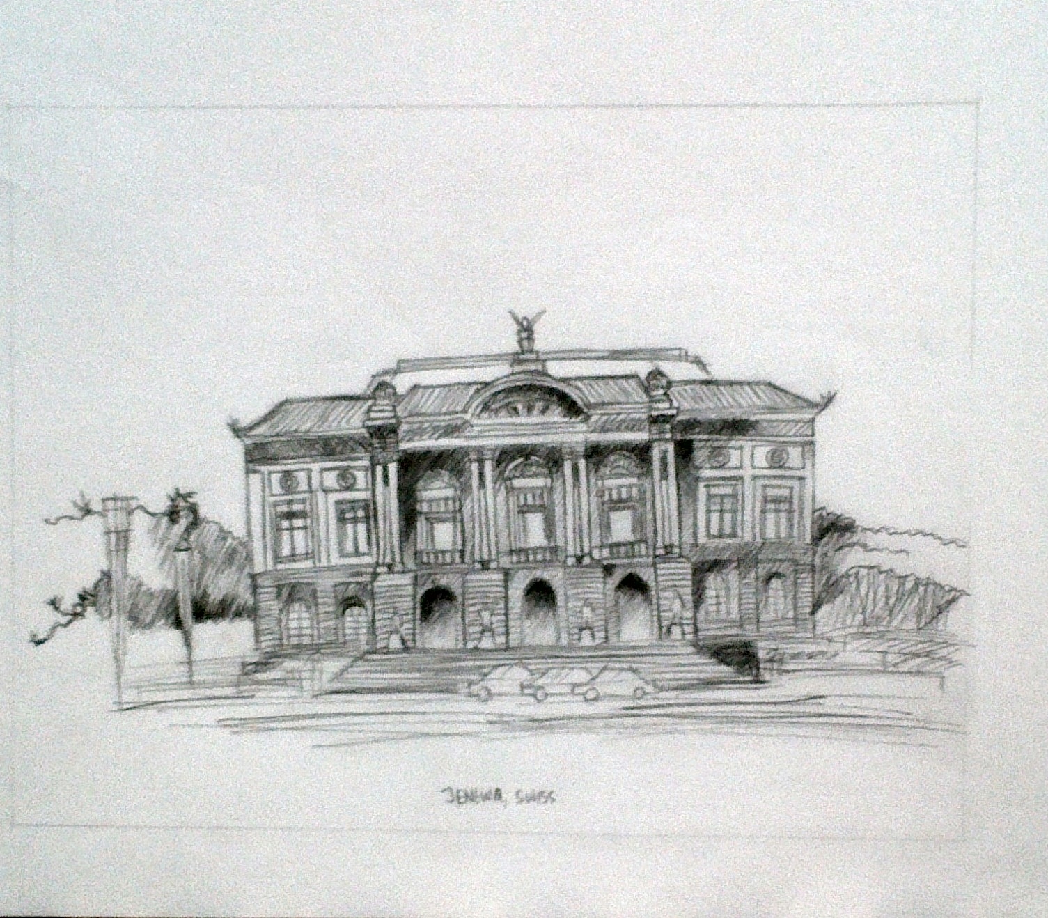 Sketch Tugas Tugas Menggambar Arsitektur Hall Of Flames