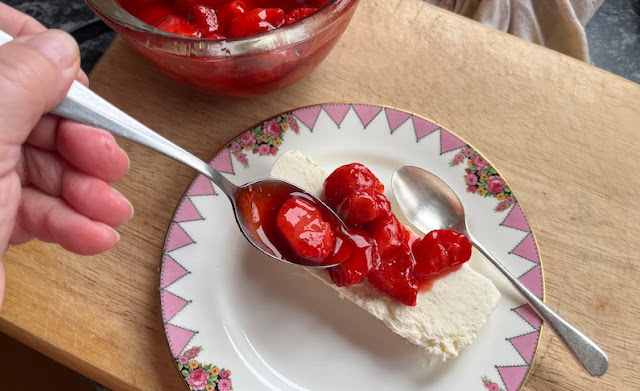 Food Lust People Love: Creamy and sweet, this vanilla bean no churn ice cream is so easy and delicious! Since it’s strawberry season, add some fresh strawberry sauce. So good!