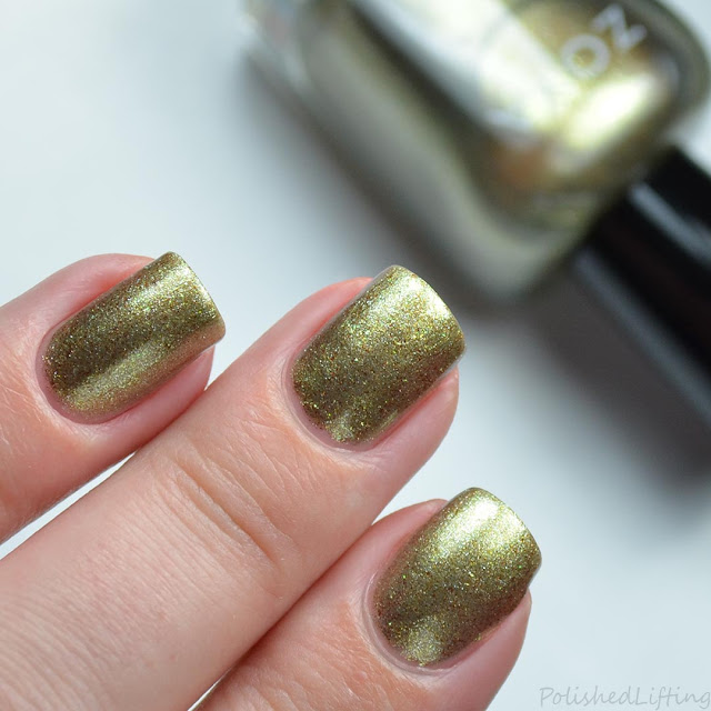 golden metallic nail polish