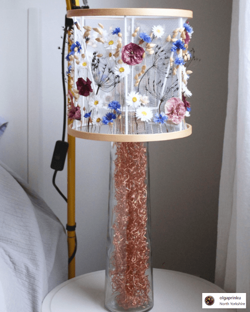 dried flower embroidery homewares table lamp,  top 12 crafting trend 2023 eyewear crafting trends to diy try, cool inspire inspo crafts