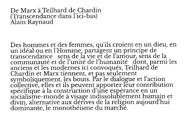 Marx Teilhard Chardin