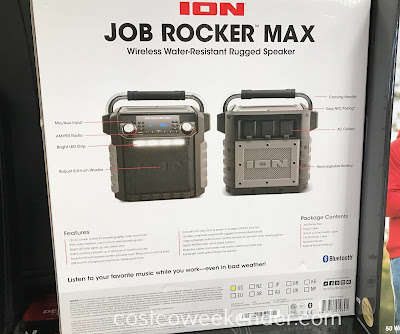 Costco 1110081 - Ion Job Rocker Max Wireless Water-Resistant Rugged Speaker (IPA81BK): great for taking the party with you