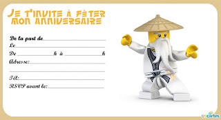 Carte anniversaire ninjago gratuite à imprimer