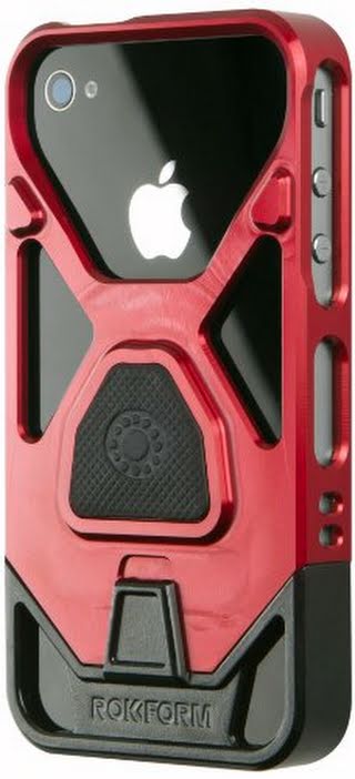 Rokbed Fuzion Plus iPhone 4/4s Aluminum Case with Magnetic Mount. Made in USA (Red)