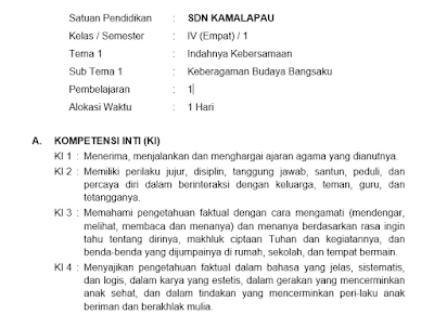 rpp kelas 4 kurikulum 2013