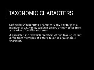 taxonomic chracters