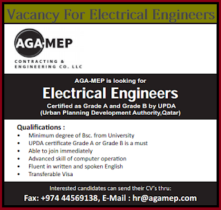 Electrical Engineers for Qatar