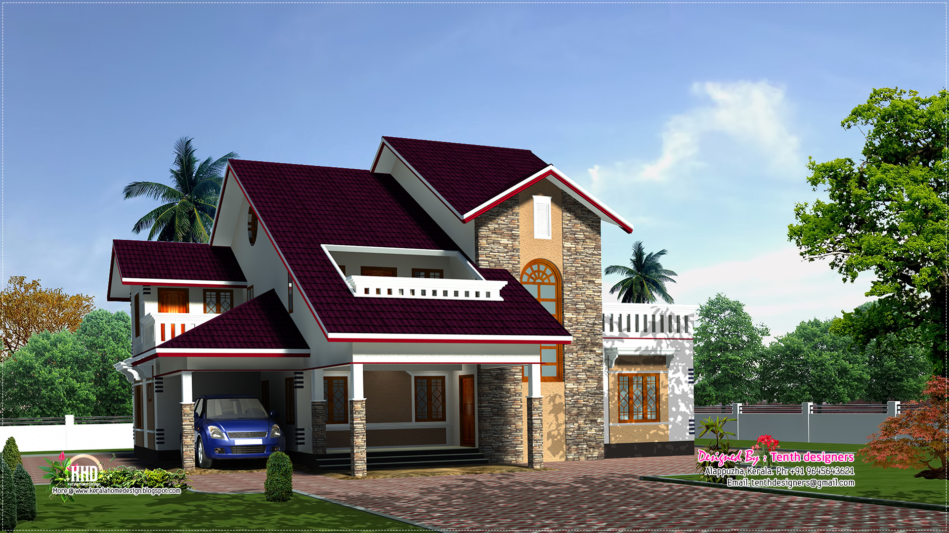 3200 sq.feet luxury house plan elevation - Kerala home ...