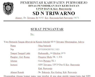 Surat Pengantar dari Kepala Sekolah  contoh surat dan 