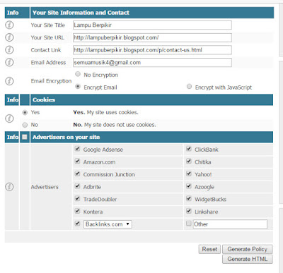 Cara Membuat Privacy Policy pada Halaman Blog