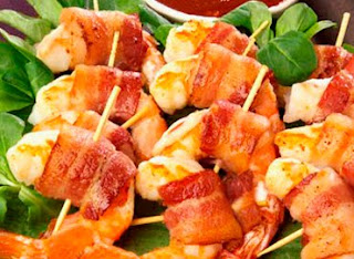 Bacon Wrapped Prawns