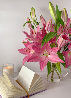 flowers & book