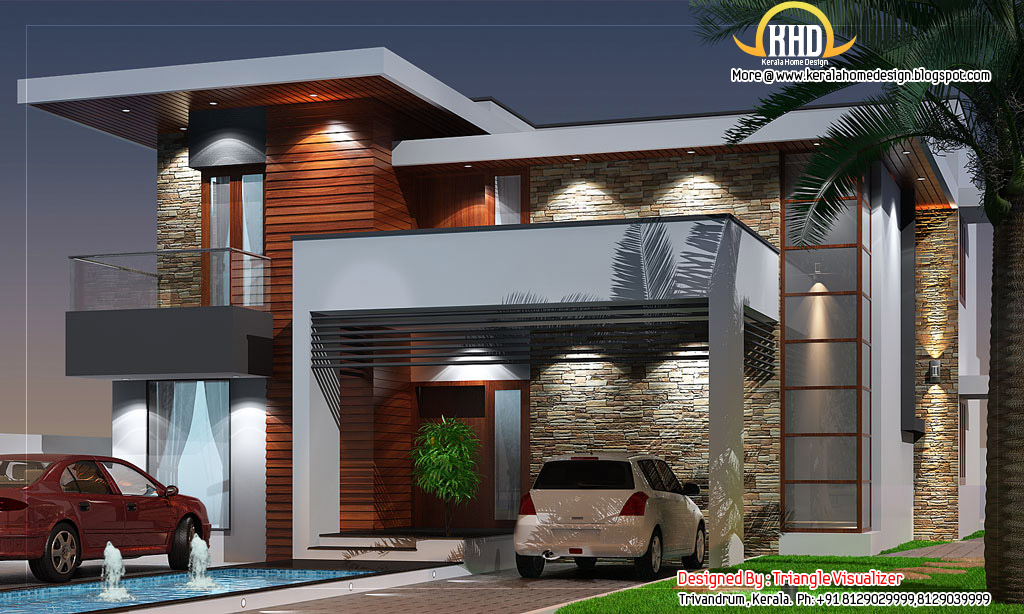 Modern House Elevation - 2831 Sq. Ft.  home appliance