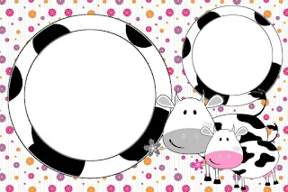 Cow and Patchwork   Free Printable Invitations, Labels or Cards.