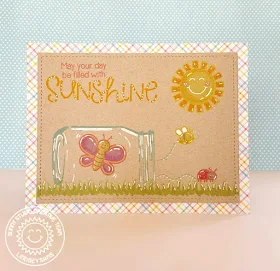 Sunny Studio Stamps: Vintage Jar & Backyard Bugs Sunshine Card by Lindsey Sams.