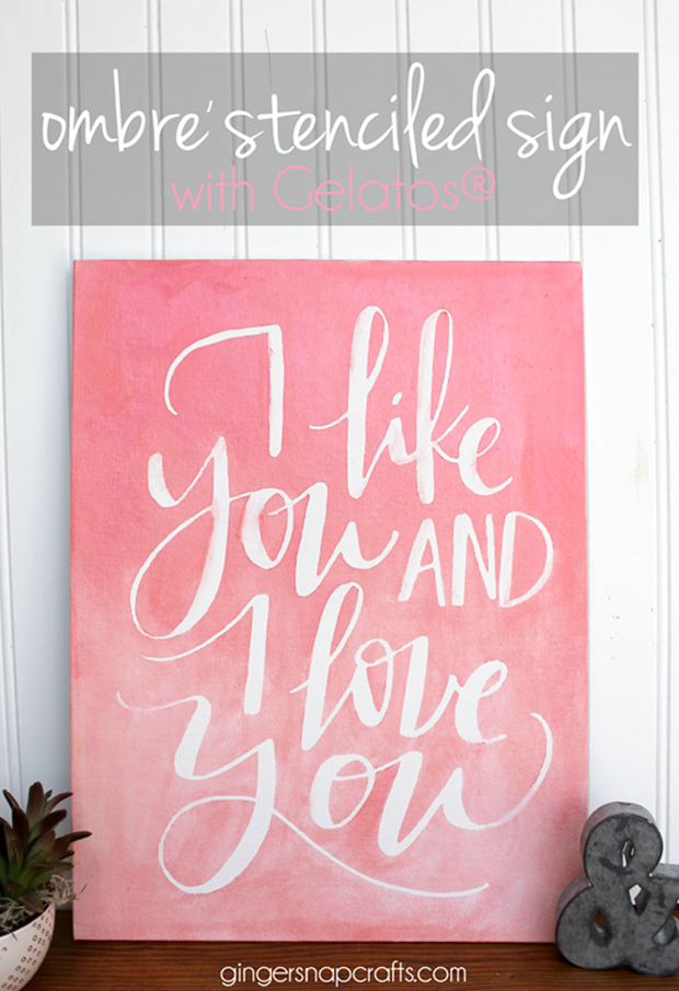 ombré stenciled sign at GingerSnapCrafts.com_thumb