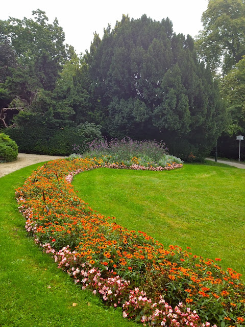 Picture of a flower bed in the Kurpark. Baden bei Wien, Austria.