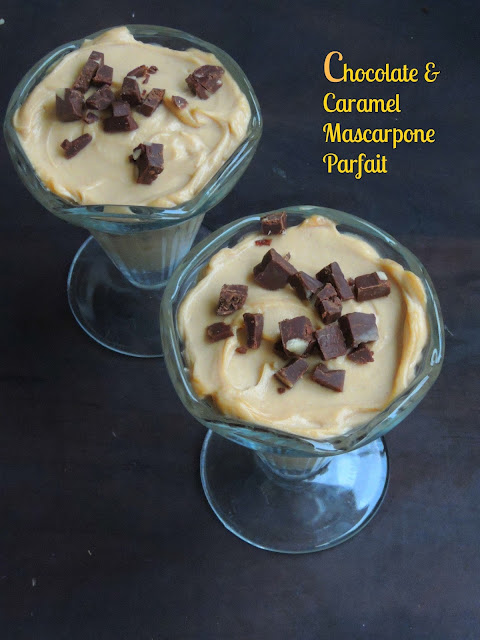 Caramel Mascarpone Parfait with chocolate bites