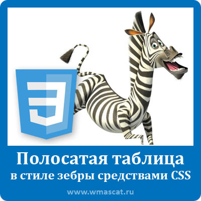 Полосатая таблица в стиле зебры средствами CSS