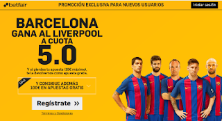 betfair supercuota 5 victoria de Barcelona a Liverpool 6-8