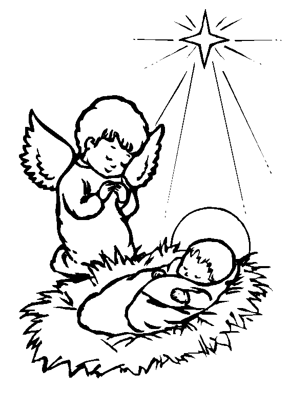XMAS COLORING PAGES - NATIVITY RELIGIOUS COLORING title=